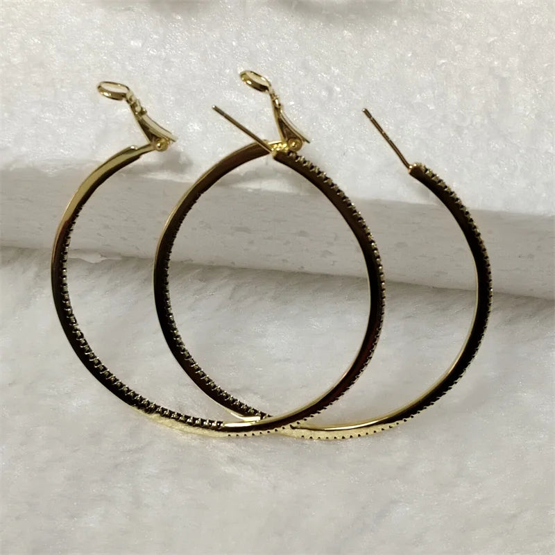 Silver/Gold Plated Cuff Hoop Earrings
