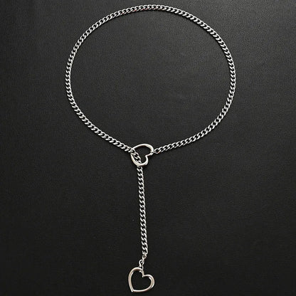 Heart O-Ring Slip Chain - Adjustable Lariat (Y-Necklace/Choker)
