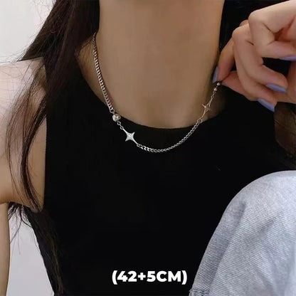 Double Layer Multi-Style Pendant Necklace - Silver-Tone SS