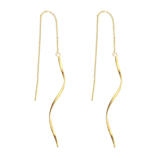 Vintage Wave Tassel Threader Earrings