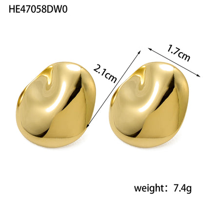 Vintage 18K Gold Plated Stainless Steel Square Earrings