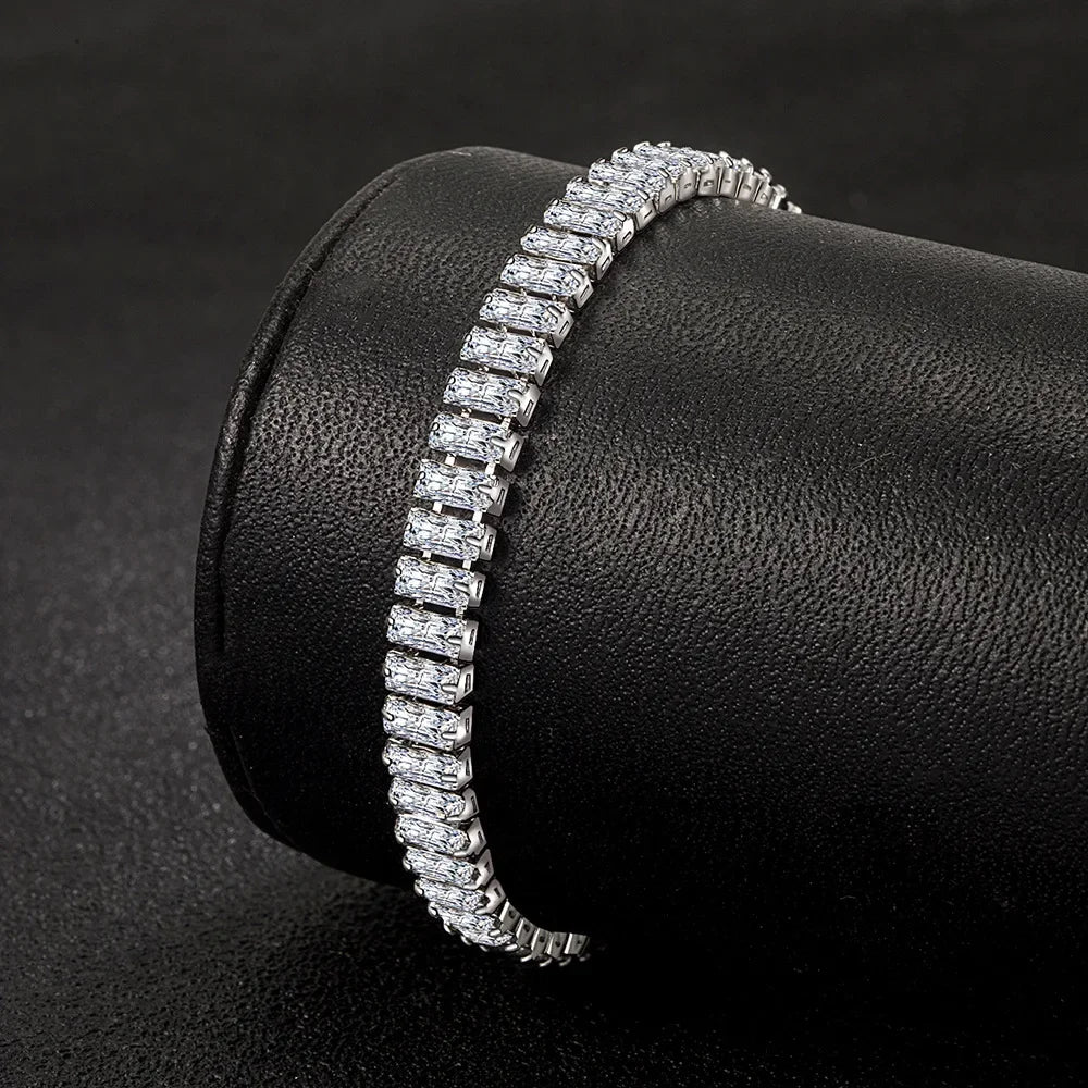 925 Sterling Silver Elegant Crystal Bracelet