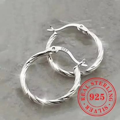 Floral Sterling Silver Hoop Earrings