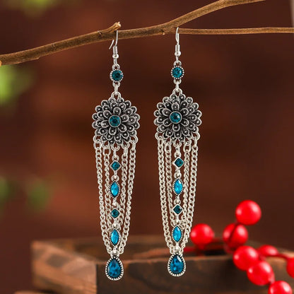 Bohemian Crystal Drop Earrings – Multicolor Rhinestone Dangles
