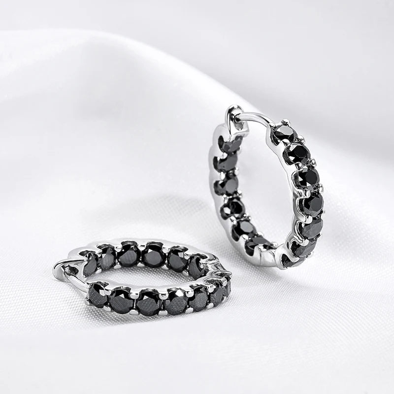 Moissanite-Studded Hoop Earrings