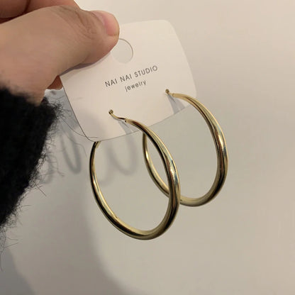 Hoop Earrings – Oversized Gold/Silver Chain-Link Design