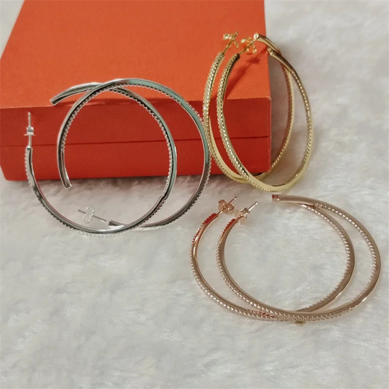 Silver/Gold Plated Cuff Hoop Earrings