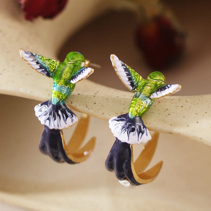 Cute Hummingbird Shape Drop Earrings