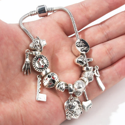 Horror Movie Charms Bracelet – Jason, Pennywise, Jigsaw & Ghostface
