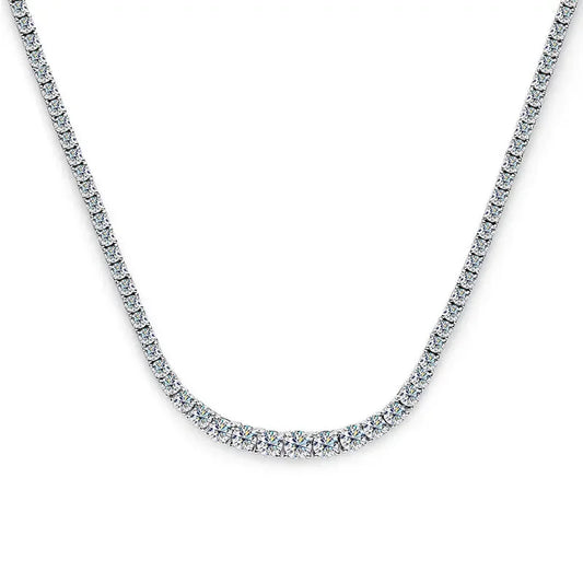 4-Prong Moissanite Tennis Necklace – 925 Sterling Silver