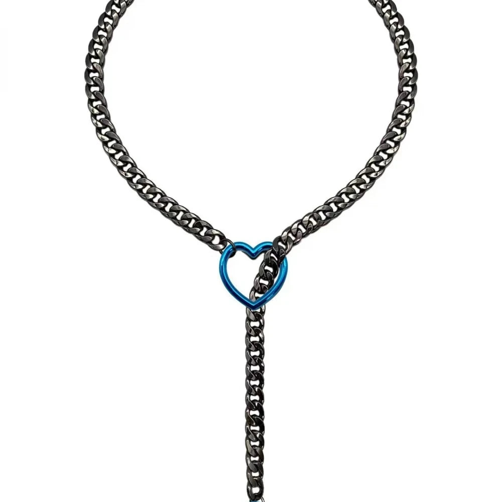 Heart O-Ring Slip Chain - Adjustable Lariat (Y-Necklace/Choker)