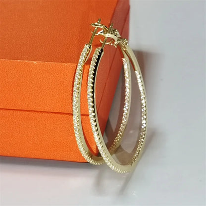 Silver/Gold/Rose Gold Moissanite Hoop Earrings