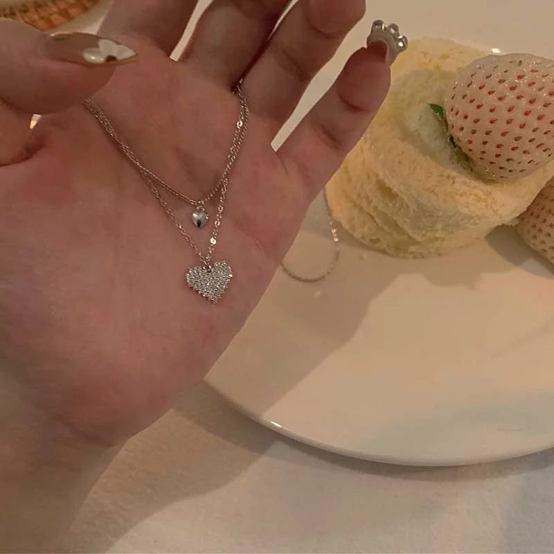 Layered Heart Pendant Necklace