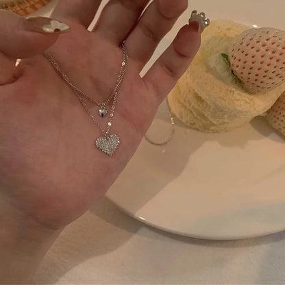 Layered Heart Pendant Necklace