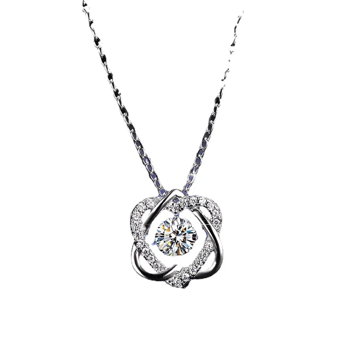 Moissanite Crossed Heart Pendant Necklace – Flipped Design
