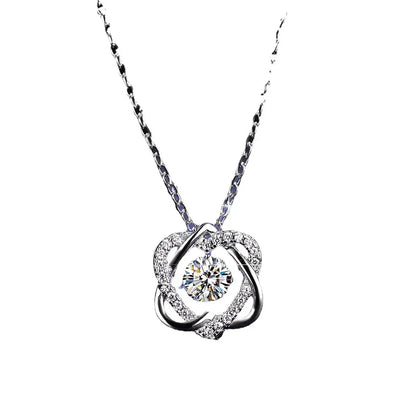 Moissanite Crossed Heart Pendant Necklace – Flipped Design