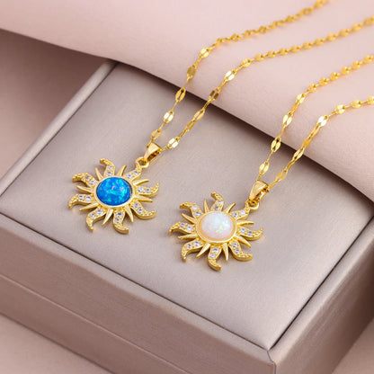 Sun Pendant Necklace - Gold Plated SS