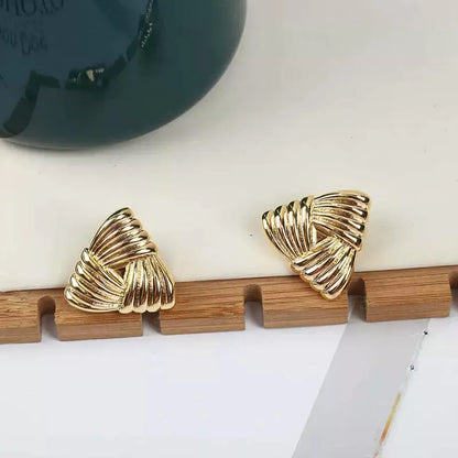 Geometric Textured Triangle Drop Earrings