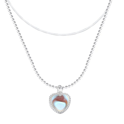 Layered Heart Pendant Necklace