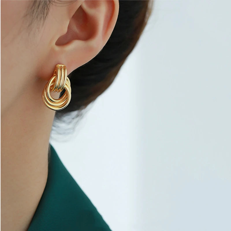 Triple-Layer Knot Stud Earrings