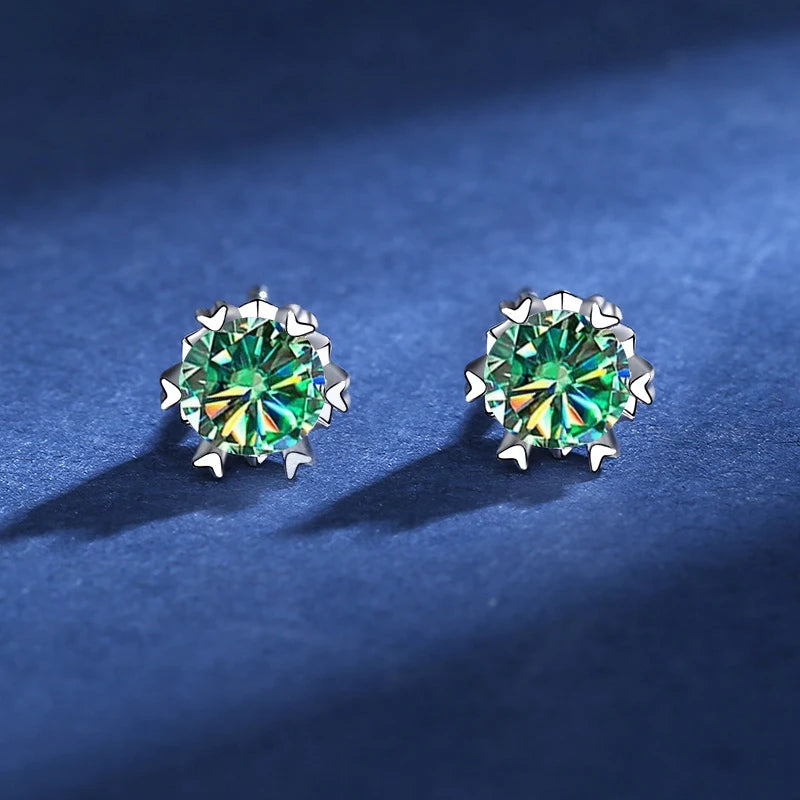 Round Moissanite Stud Earrings