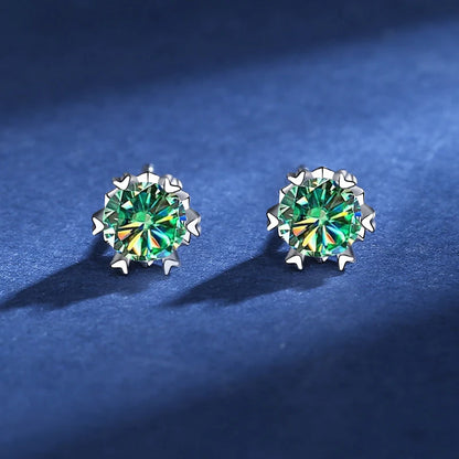 Round Moissanite Stud Earrings