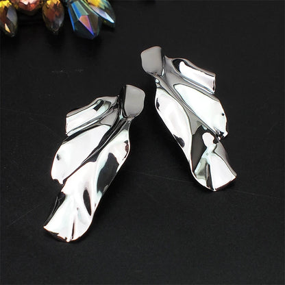 Eccentric Geometric Metal Dangle Earrings