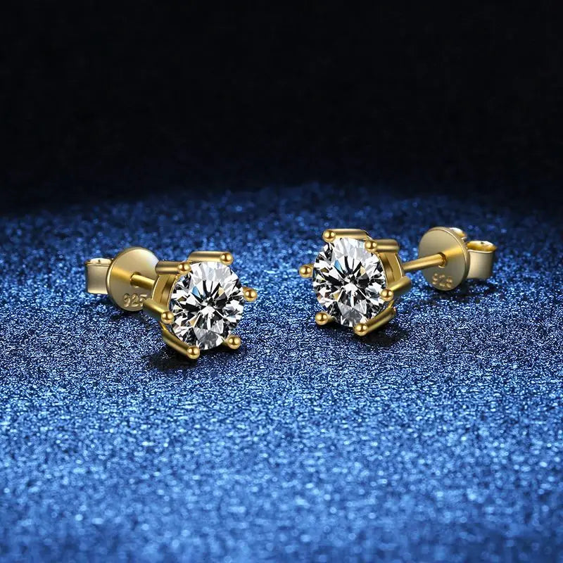 Round Moissanite Stud Earrings