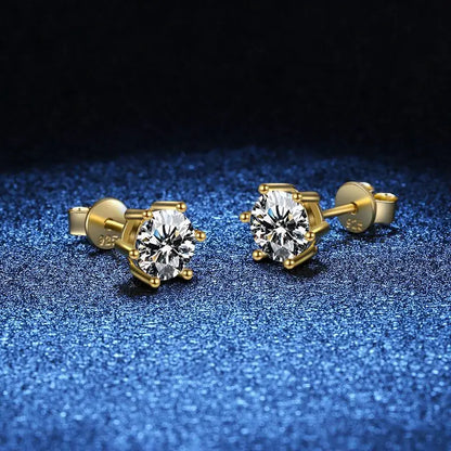 Round Moissanite Stud Earrings