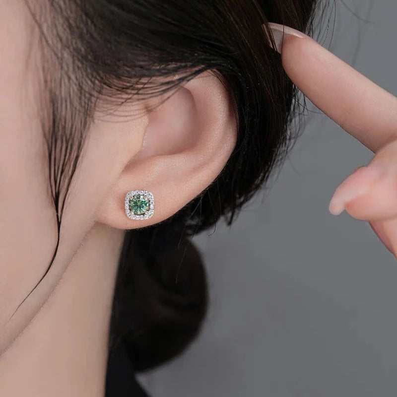 Round Moissanite Stud Earrings