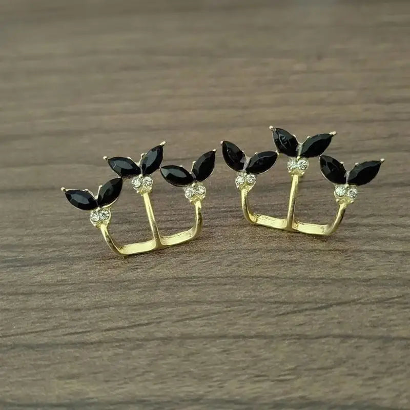 Vintage Green Crystal Butterfly Drop Earrings