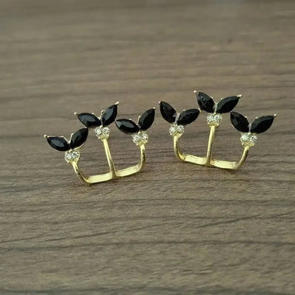 Vintage Green Crystal Butterfly Drop Earrings