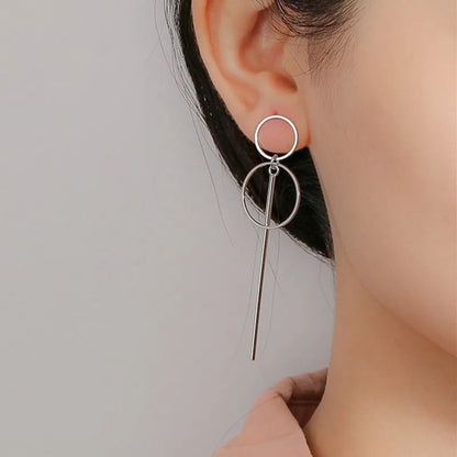Eccentric Multi-Shaped Metal Dangle Earrings
