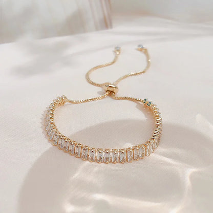 Luxury Cubic Zirconia Tennis Bracelet – Gold, Rose Gold & Silver