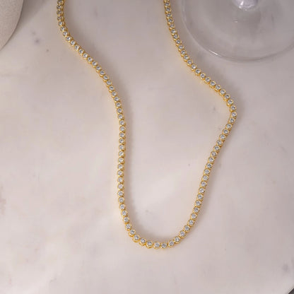 D-VVS1 Moissanite Tennis Necklace – 925 Silver