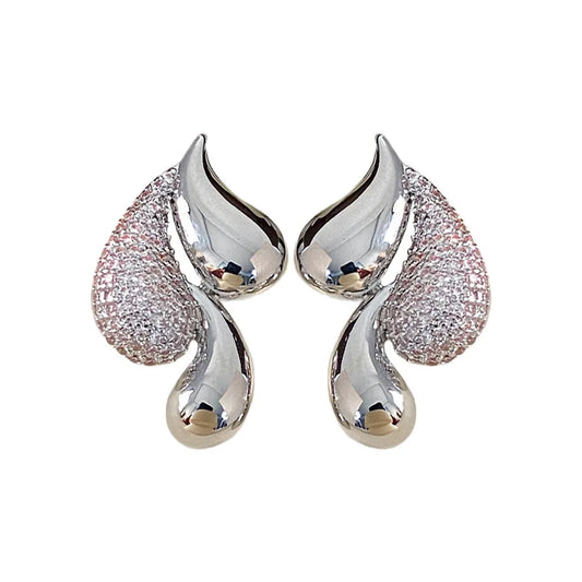 16K Gold Plated Zircon Water Drop Stud Earrings