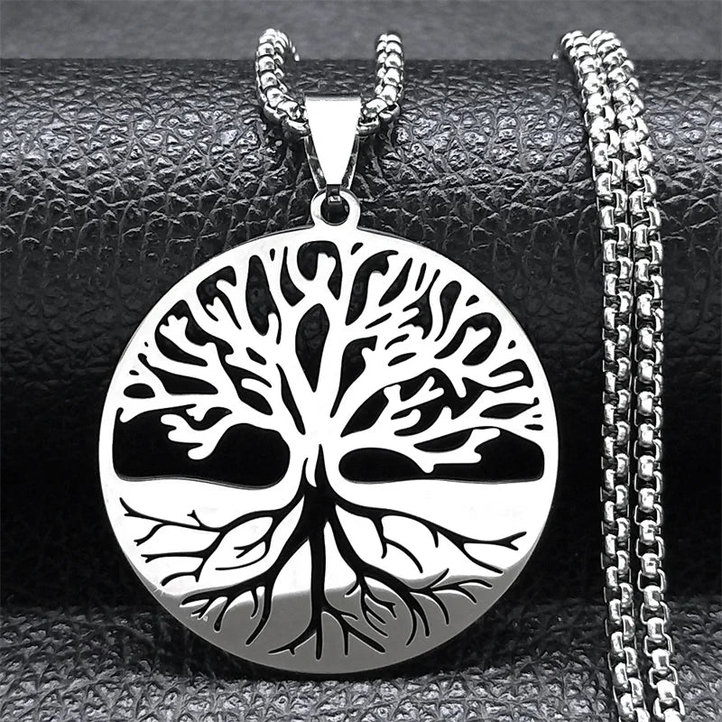 Tree of Life Necklace - Silver Chain with Symbolic Pendant