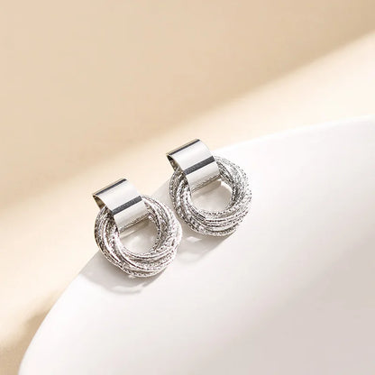 Twisted Mesh Gold Earrings