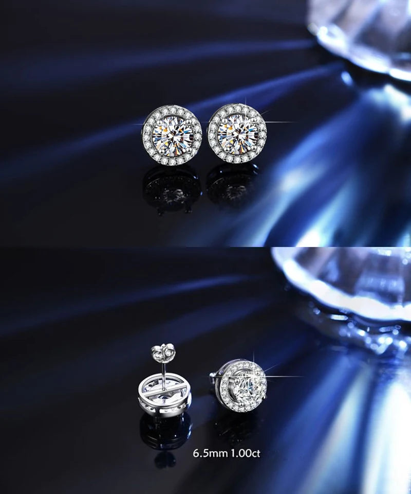 Round Moissanite Stud Earrings