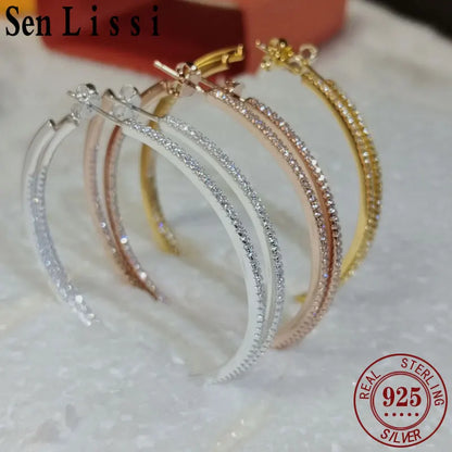 Silver/Gold Plated Cuff Hoop Earrings