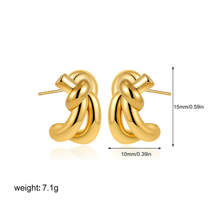Retro Twist C-Hoop Earrings
