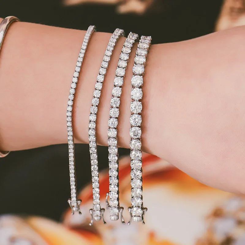 D-VVS1 Moissanite Tennis Bracelet – 925 Sterling Silver