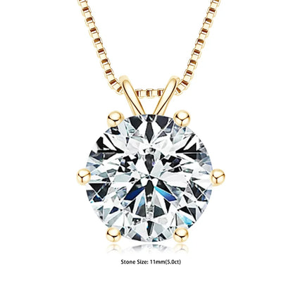 Moissanite Pendant Necklace – 0.5-5ct Sterling Silver