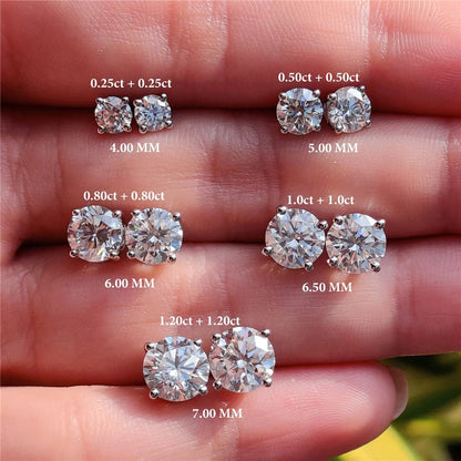 Geometric D-Color Moissanite Stud Earrings