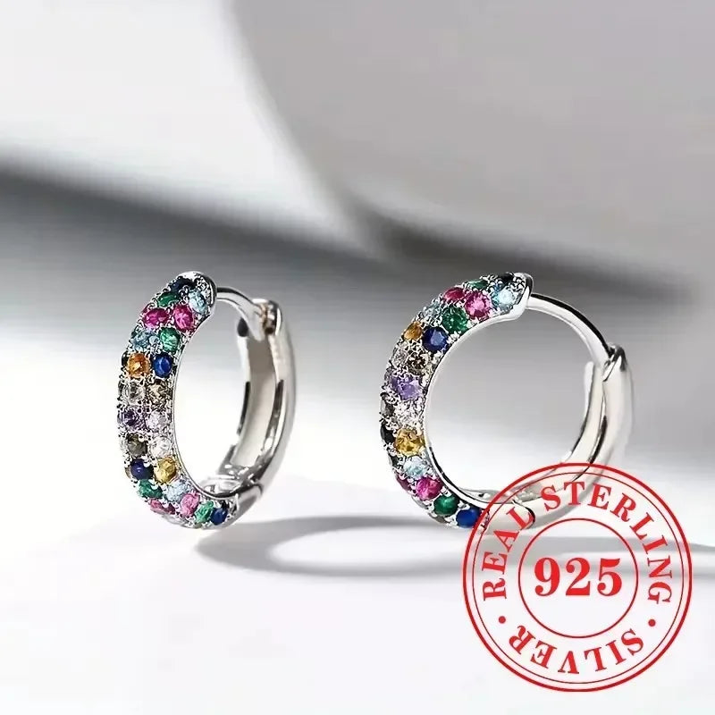 Floral Sterling Silver Hoop Earrings
