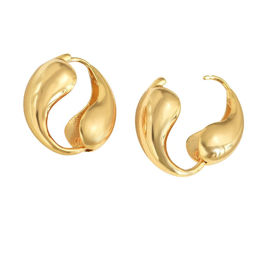 Yin-Yang Waterdrop Hoop Earrings
