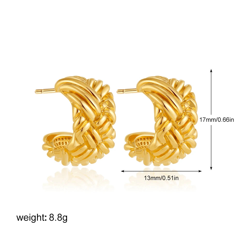 Retro Twist C-Hoop Earrings