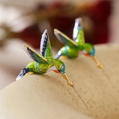 Cute Minimalist Hummingbird Stud Earrings