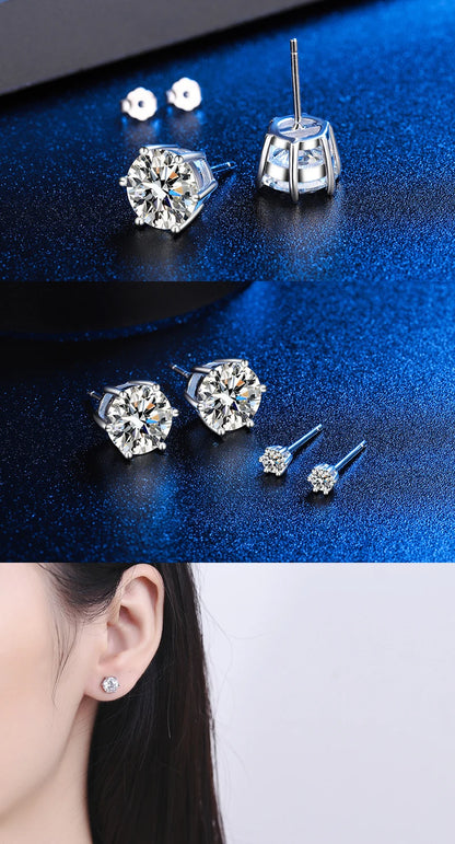 18K Gold Plated /  925 Sterling Silver Moissanite Stud Earrings
