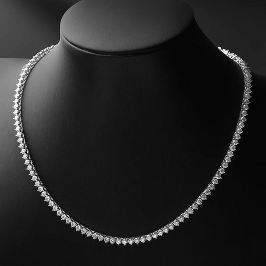 D-VVS1 Moissanite Tennis Necklace – 925 Sterling Silver (3/4/5mm)